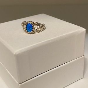 Fire Opal Ethiopian Ring Size 7